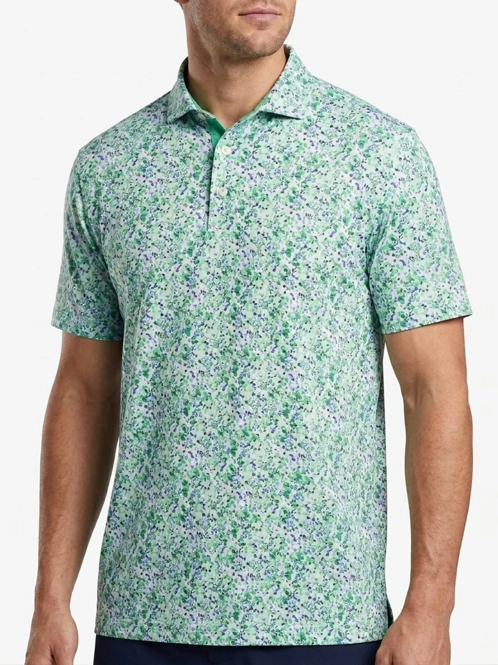 RLX Ralph Lauren Classic Fit Performance Golf Polo Mens L Green Floral